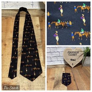 Vintage Polo Ralph Lauren Horse Jockey Necktie Tie Equestrian
Excellent